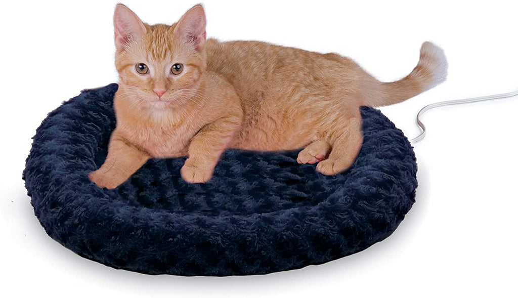Thermo-Kitty Splash Orthopedic Heated Cat Bed - Waterproof 18" Round Pet Heater for Indoor Cats and Small Dogs