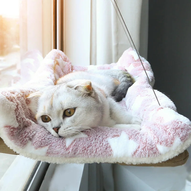 Cozy Hanging Cat Bed - Aerial Hammock for Cats & Kittens - Perfect Sunny Window Seat Nest - Supports Up to 20Kg