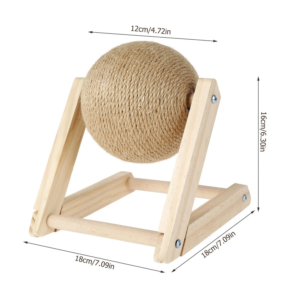 Engaging Cat Scratching Ball - Natural Sisal Cat Scratcher Toy with Catnip for Indoor Kittens and Cats