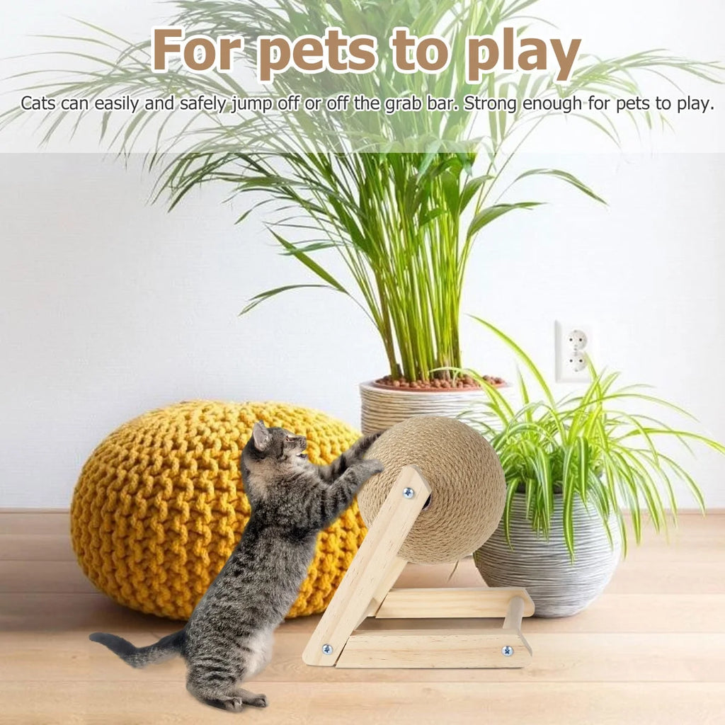 Engaging Cat Scratching Ball - Natural Sisal Cat Scratcher Toy with Catnip for Indoor Kittens and Cats