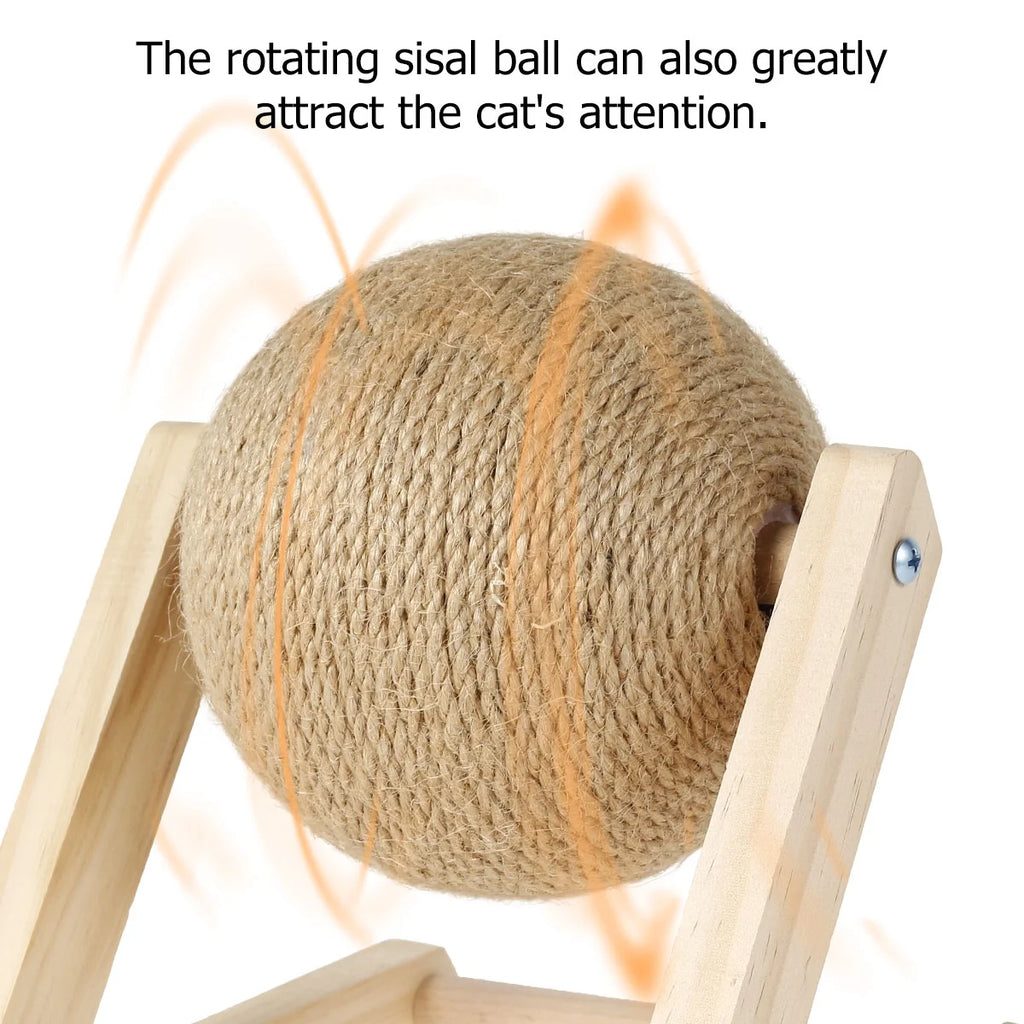 Engaging Cat Scratching Ball - Natural Sisal Cat Scratcher Toy with Catnip for Indoor Kittens and Cats