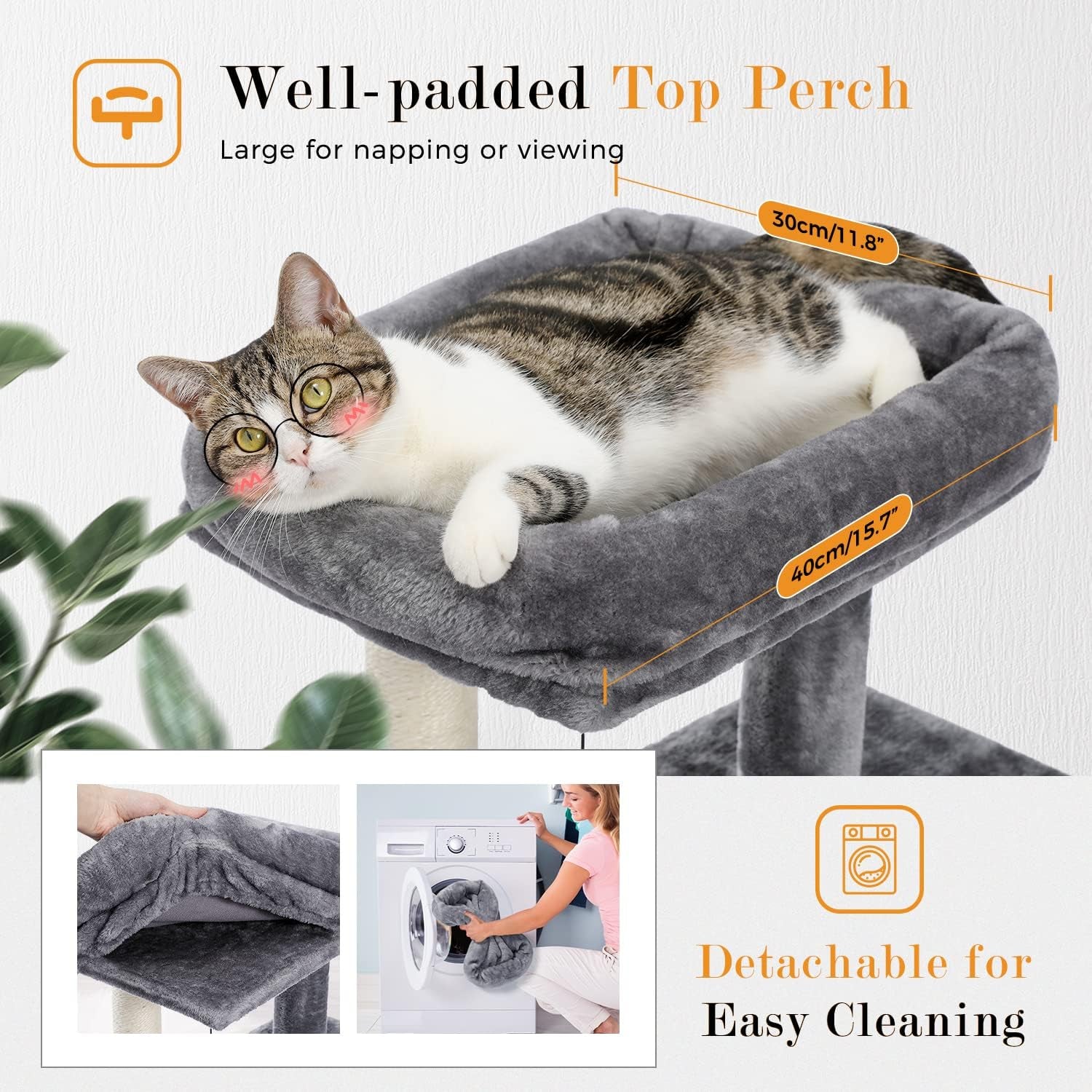 Deluxe 34-Inch Multilevel Cat Tree with Double Condos, Spacious Perch, and Sisal-Wrapped Scratching Post - Gray