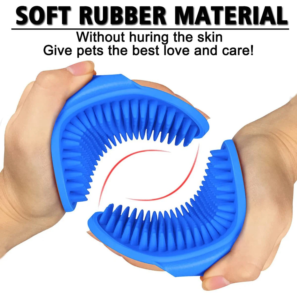 Pamper Your Pets with the 3-Pack Adjustable Soft Silicone Bath Brush Set for Dogs and Cats - Perfect for Grooming and Relaxation in Blue, Green, and Yellow