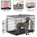 Spacious 48 Inch Foldable Dog Crate - Durable Double-Door Metal Cage for Large Dogs with Easy-Clean Plastic Tray - Perfect for Indoor and Outdoor Use!